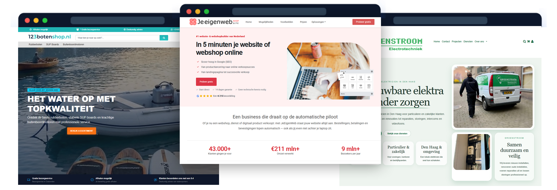 Voorbeeld kant en klare templates voor je website of webshop