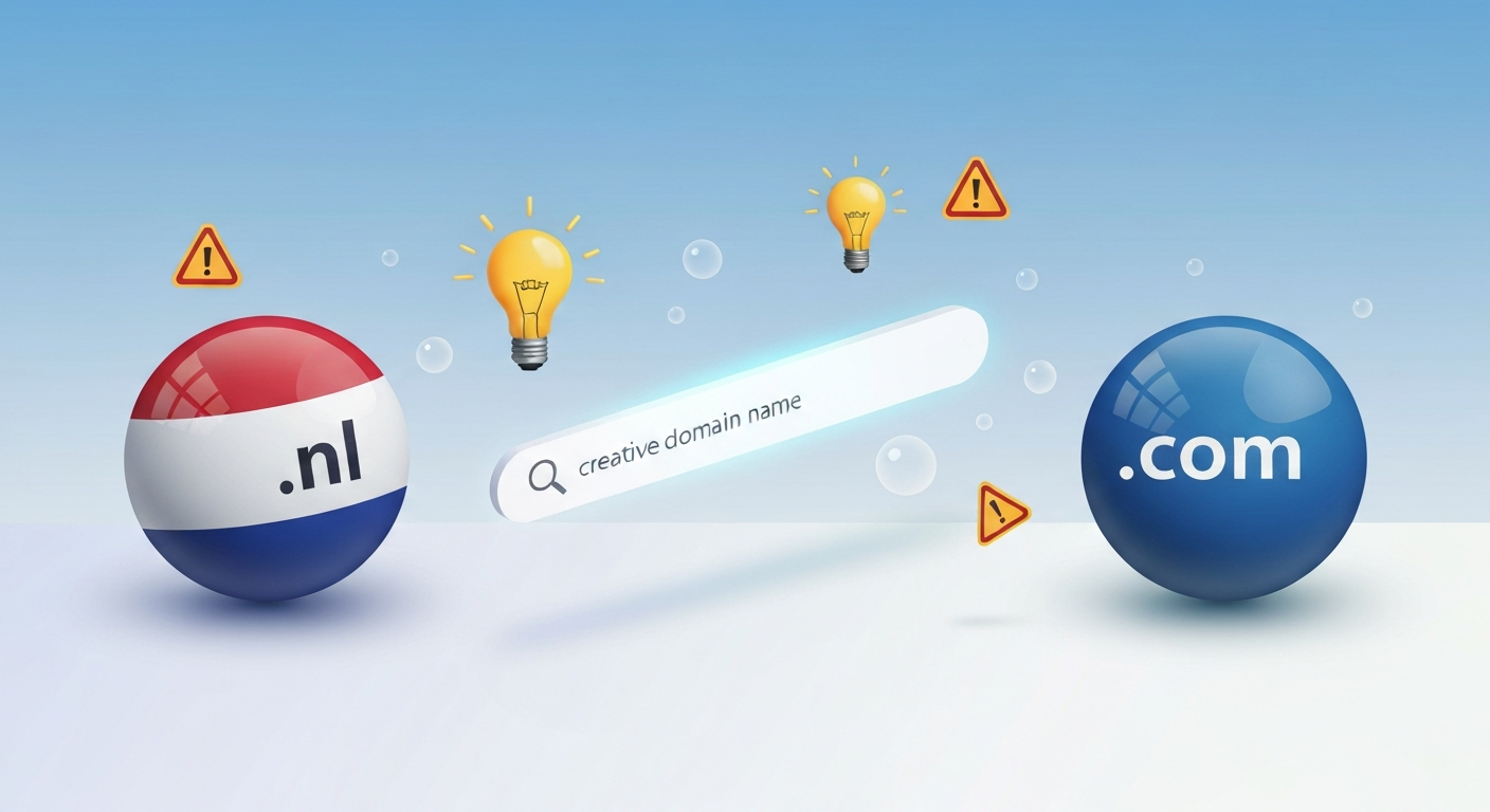 Hoe kies je een onvergetelijke domeinnaam? Tips, valkuilen en het belang van de juiste extensie (.nl vs. .com).